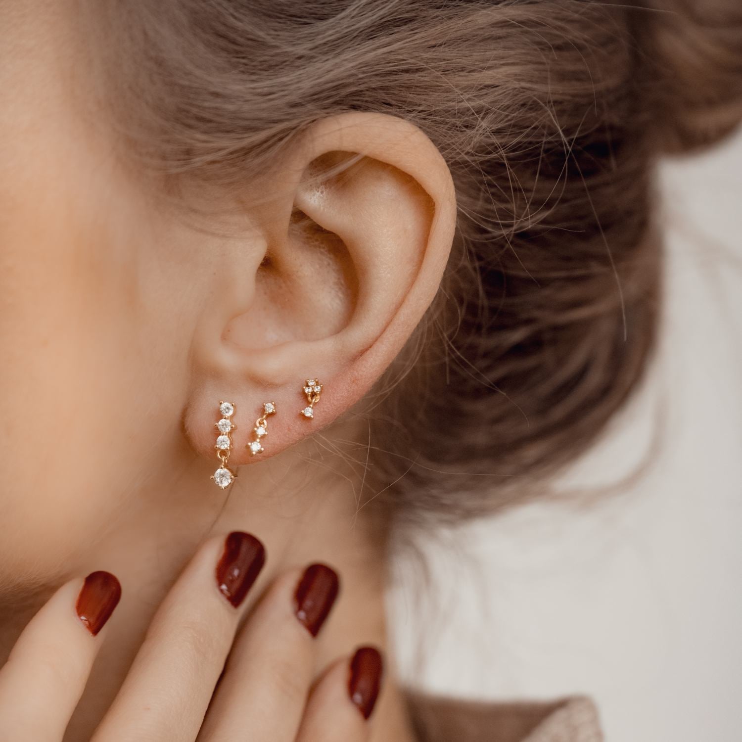 Pendientes Botón Cuatro Gotas Plata de Ley 925